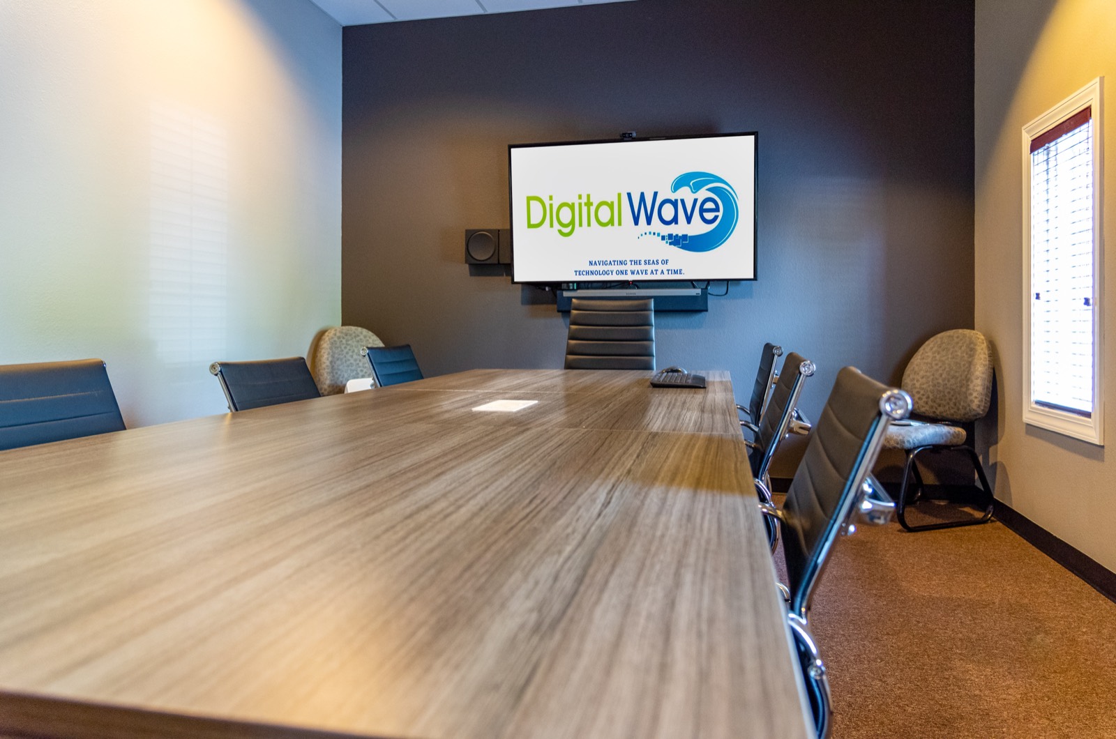 The conference room inside Digital Wave’s Branson office